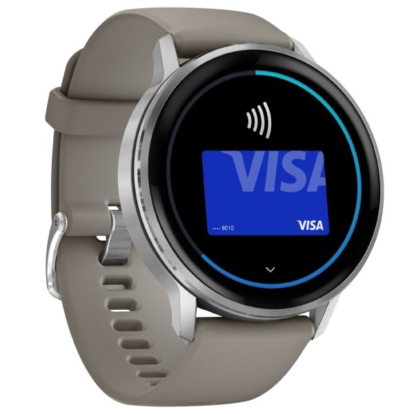 Montre Garmin Venu 4 AMOLED Silver bracelet silicone gris 45 mm