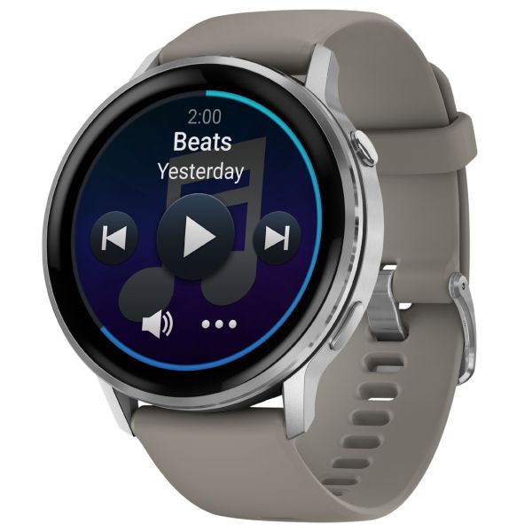 Montre Garmin Venu 4 AMOLED Silver bracelet silicone gris 45 mm