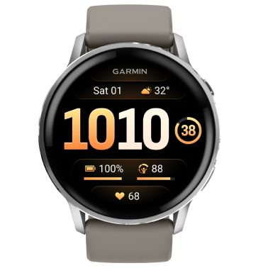 Montre Garmin Venu 4 AMOLED Silver bracelet silicone gris 45 mm