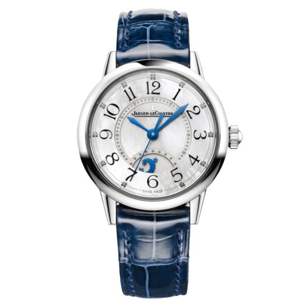 Montre Jaeger-LeCoultre Rendez-Vous Night & Day automatique cadran nacre bracelet cuir bleu 29 mm