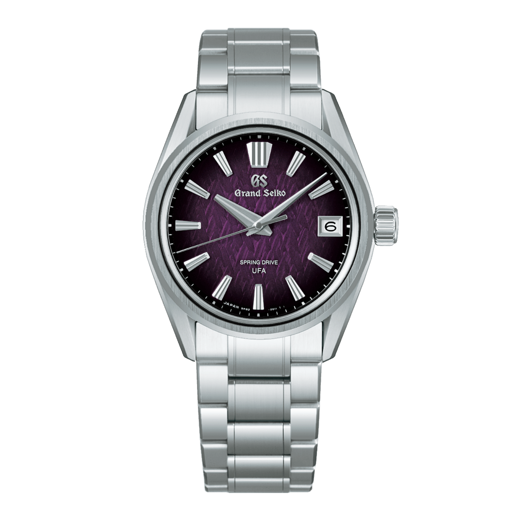 Montre Grand Seiko Evolution 9 Spring Drive U.F.A Ice Forest “Violet Dawn” cadran violet bracelet acier 37 mm