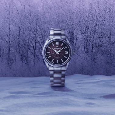 Grand Seiko Evolution 9 Spring Drive U.F.A Ice Forest “Violet Dawn” purple dial steel bracelet 37 mm