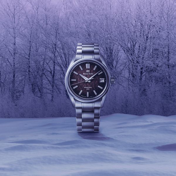 Montre Grand Seiko Evolution 9 Spring Drive U.F.A Ice Forest “Violet Dawn” cadran violet bracelet acier 37 mm