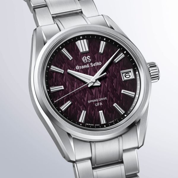 Montre Grand Seiko Evolution 9 Spring Drive U.F.A Ice Forest “Violet Dawn” cadran violet bracelet acier 37 mm