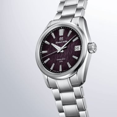 Montre Grand Seiko Evolution 9 Spring Drive U.F.A Ice Forest “Violet Dawn” cadran violet bracelet acier 37 mm