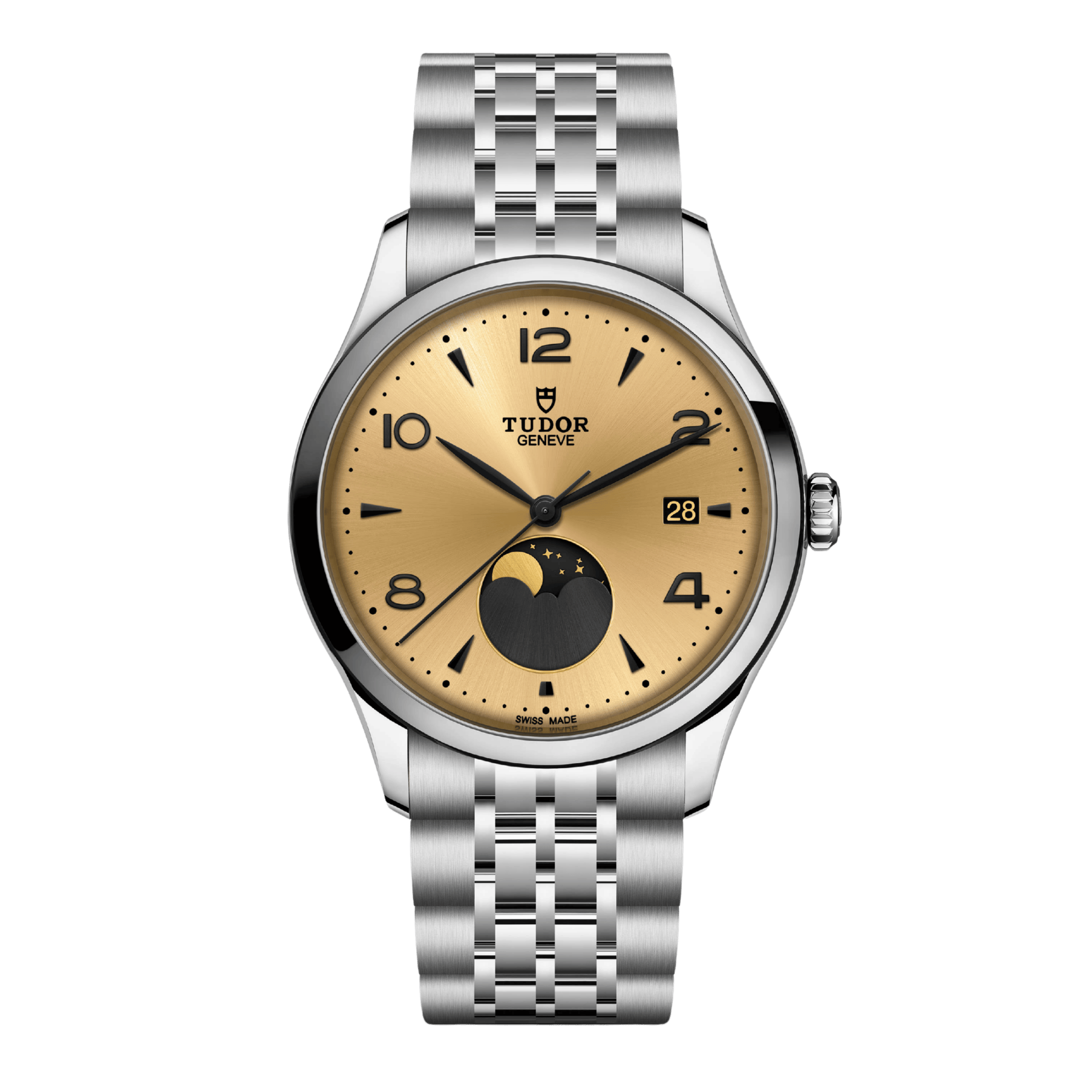 Montre Tudor 1926 Luna automatique cadran champagne bracelet acier 39 mm