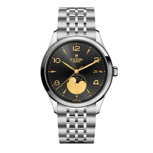 Montre Tudor 1926 Luna automatique cadran noir bracelet acier 39 mm