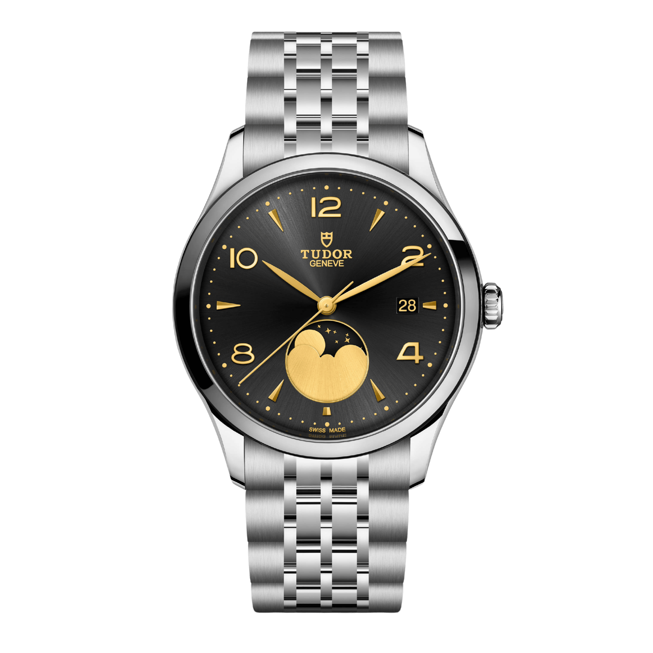 Montre Tudor 1926 Luna automatique cadran noir bracelet acier 39 mm