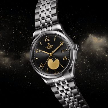 Montre Tudor 1926 Luna automatique cadran noir bracelet acier 39 mm