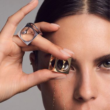 Collier dinh van Pendentif sur chaîne Le Pavé grand modèle en argent 925