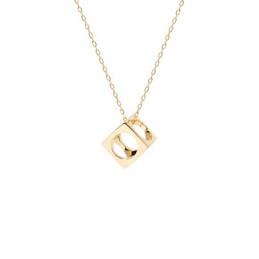 Dinh Van necklace Medium Pavé pendant on chain in yellow gold