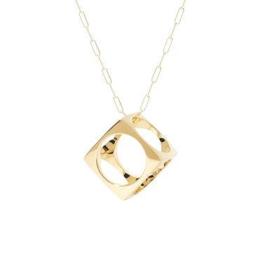 Pendentif/Bague dinh van Le Pavé grand modèle en or jaune