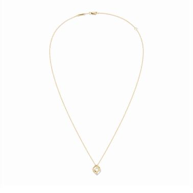 Collier dinh van Pendentif sur chaîne Le Pavé petit modèle en or jaune