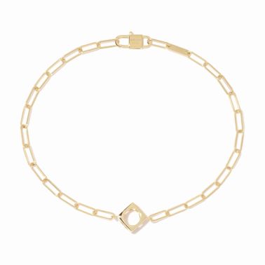 Dinh van Le Pavé small model bracelet on chain in yellow gold