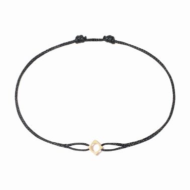 Dinh van Le Pavé small model bracelet on cord in yellow gold