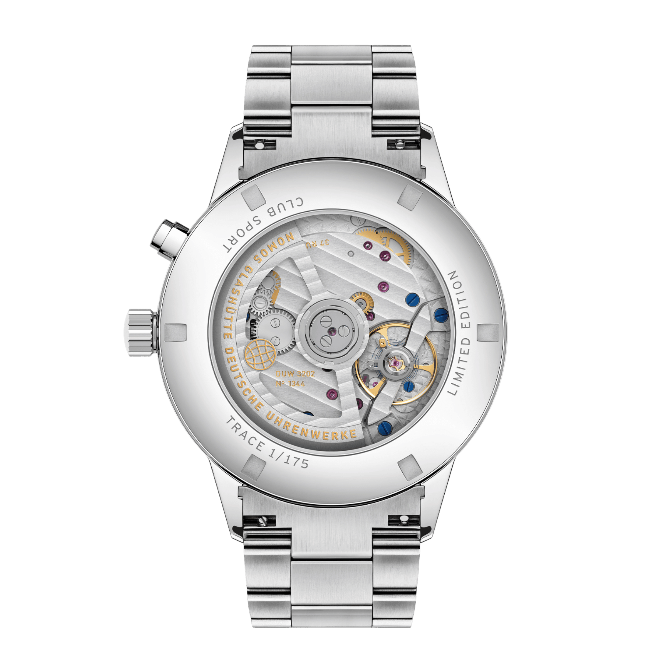 Montre Nomos Club Sport Neomatik Worldtimer "Night Navigation" Trace automatique cadran noir bracelet acier 40 mm