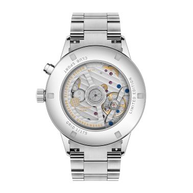 Nomos Club Sport Neomatik Worldtimer "Night Navigation" Grid automatic black dial steel bracelet 40 mm