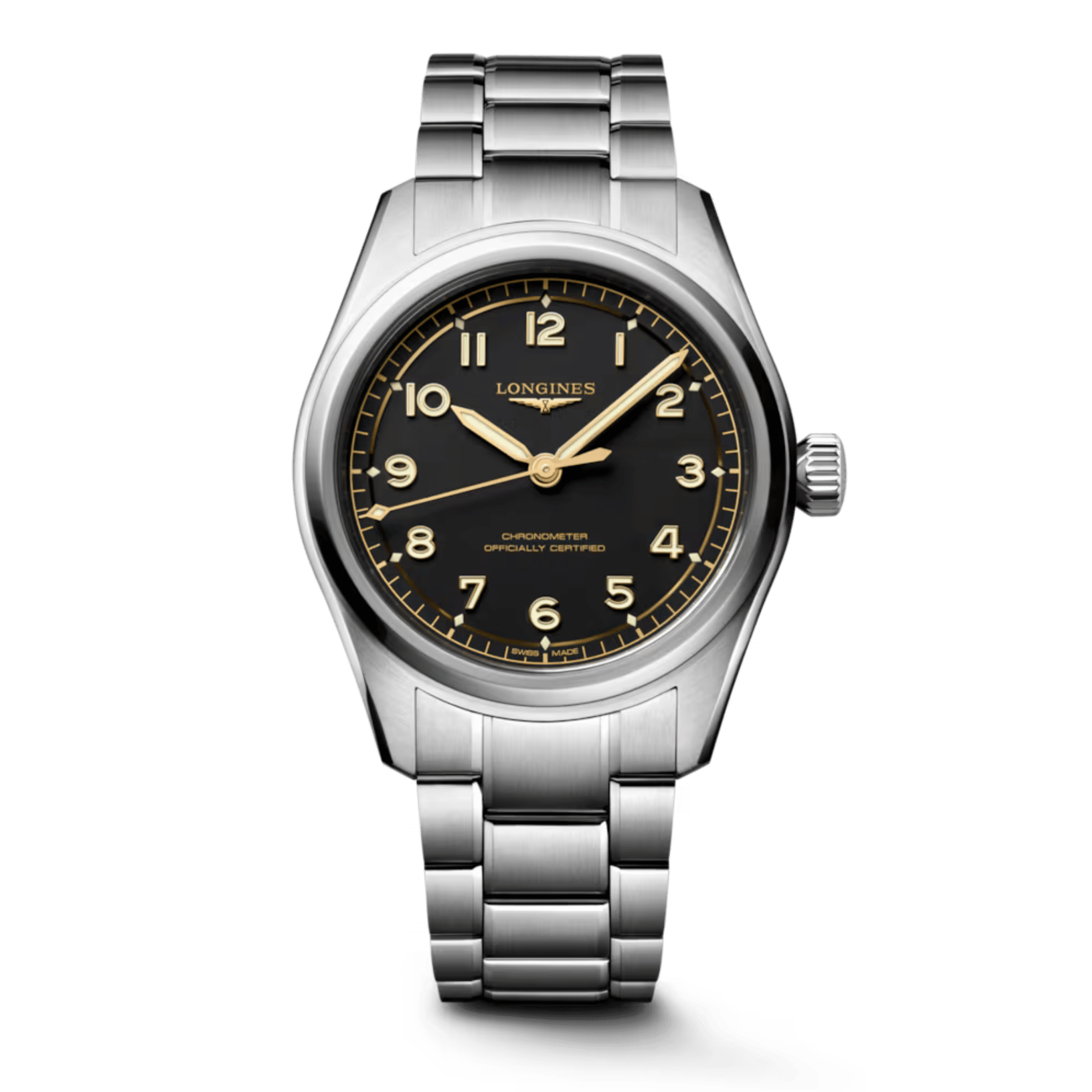 Montre Longines Spirit Pilot automatique COSC cadran noir bracelet acier 39 mm