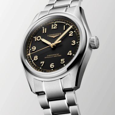 Montre Longines Spirit Pilot automatique COSC cadran noir bracelet acier 39 mm