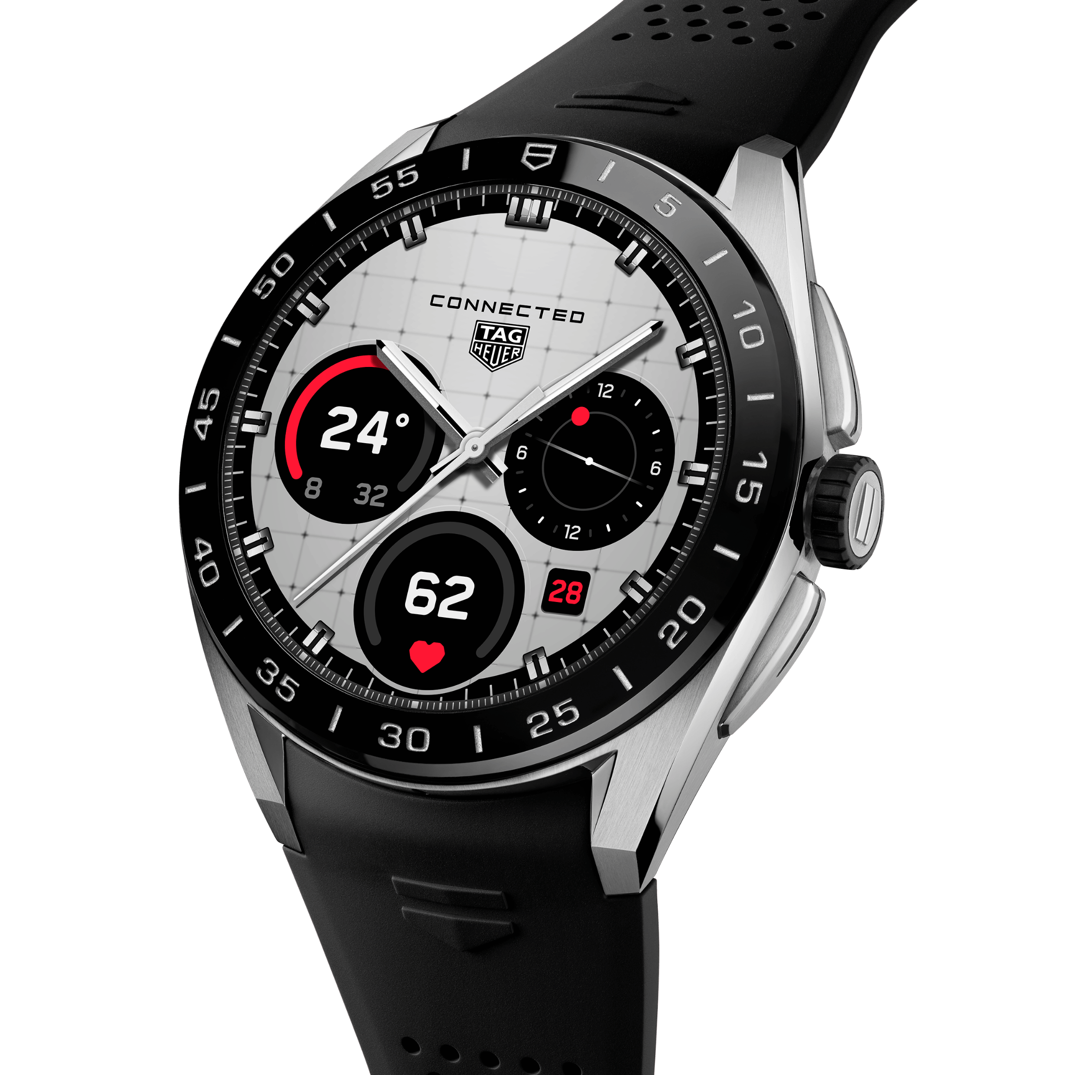 Montre TAG Heuer Connected Calibre E5 – 45 mm – Acier – Bracelet Caoutchouc Noir