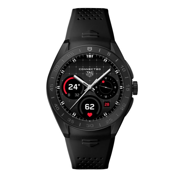Montre TAG Heuer Connected Calibre E5 – 45 mm – Titane DLC – Bracelet Caoutchouc Noir