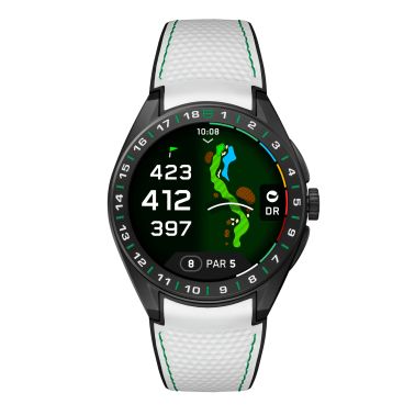 TAG Heuer Connected Calibre E5 Golf Edition – 45 mm – DLC Titanium – White rubber strap