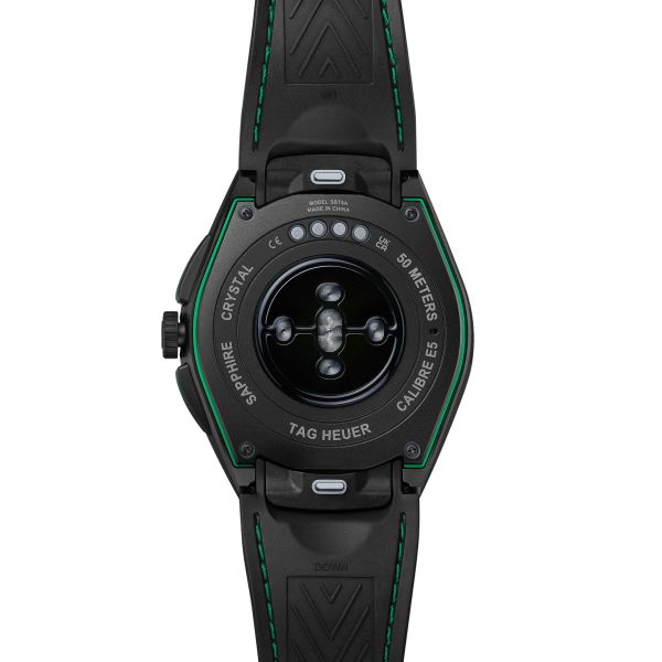 TAG Heuer Connected Calibre E5 Golf Edition – 45 mm – DLC Titanium – White rubber strap