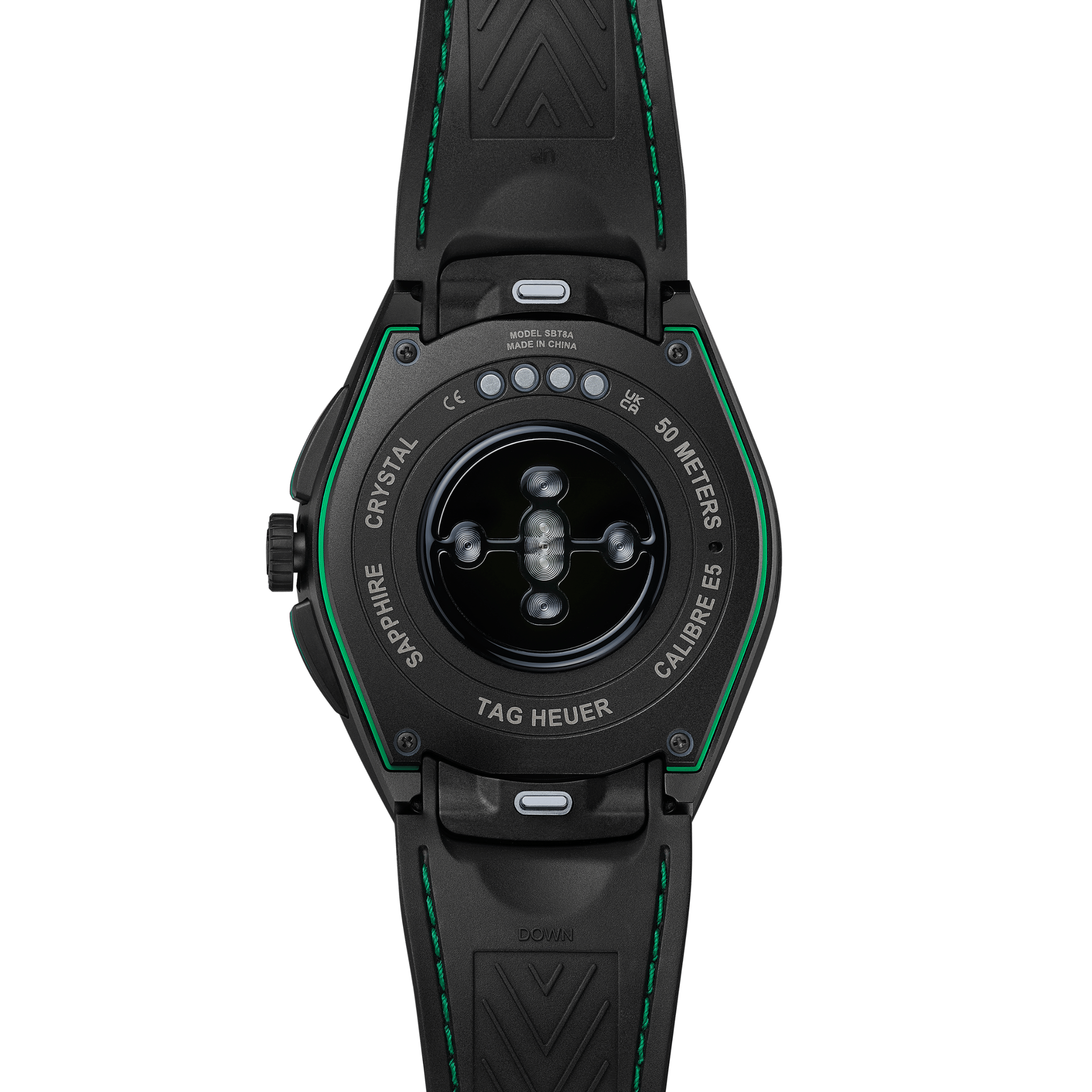 TAG Heuer Connected Calibre E5 Golf Edition – 45 mm – DLC Titanium – White rubber strap