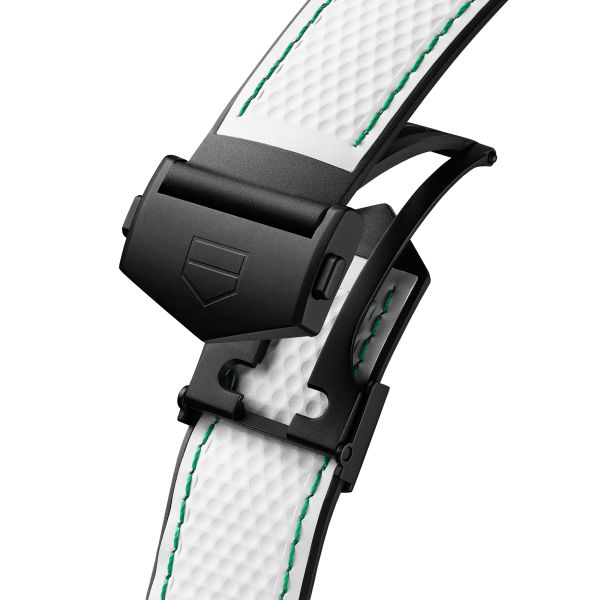 TAG Heuer Connected Calibre E5 Golf Edition – 45 mm – DLC Titanium – White rubber strap