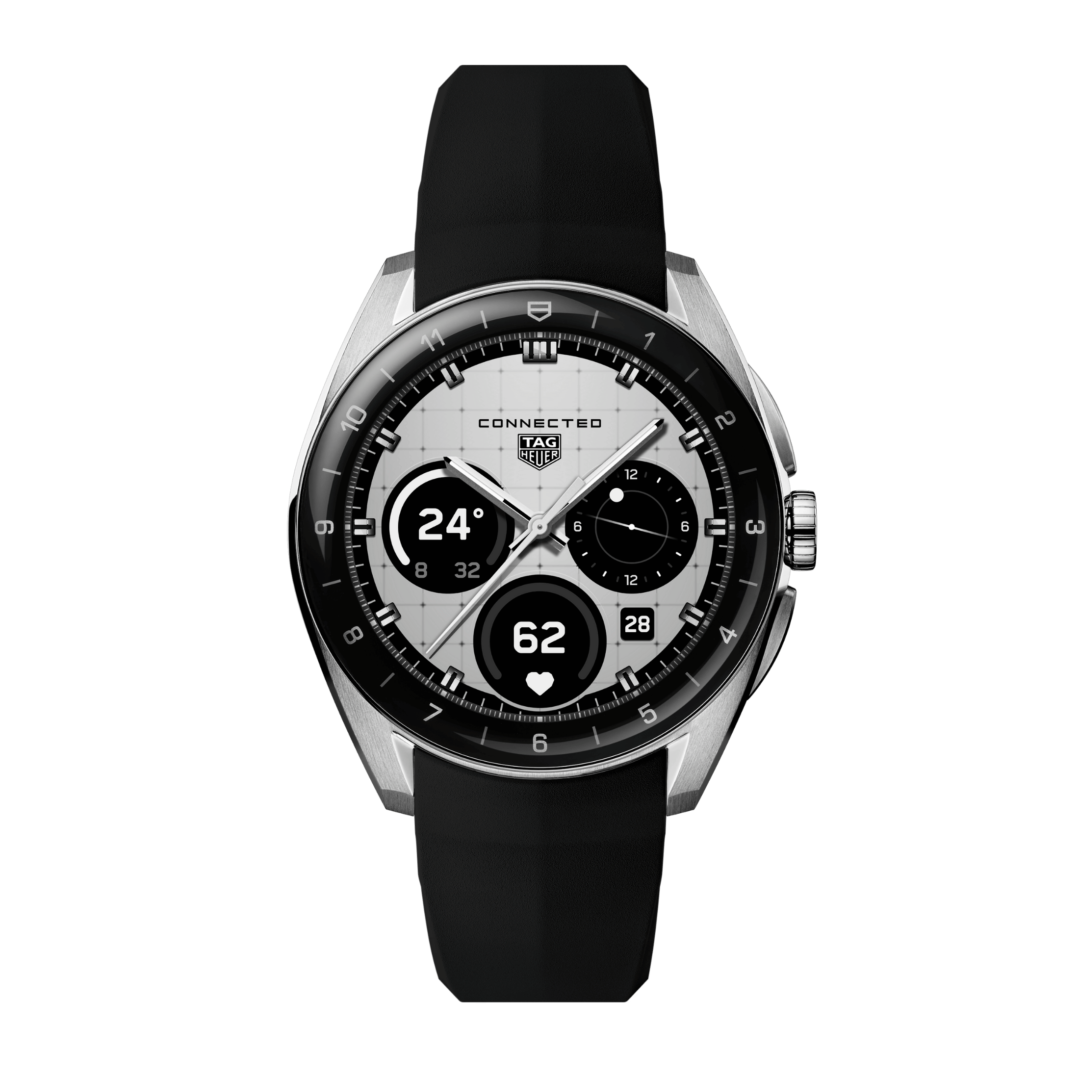 TAG Heuer Connected Calibre E5 – 40 mm – Steel – Black rubber strap