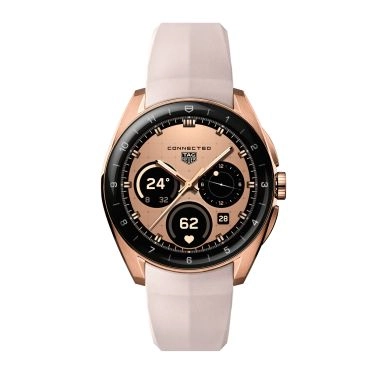 Montre TAG Heuer Connected Calibre E5 – 40 mm – Acier PVD Or Rose – Bracelet Caoutchouc Beige