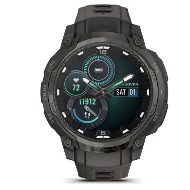 Montre Garmin Instinct Crossover AMOLED bracelet gris foncé 47 mm