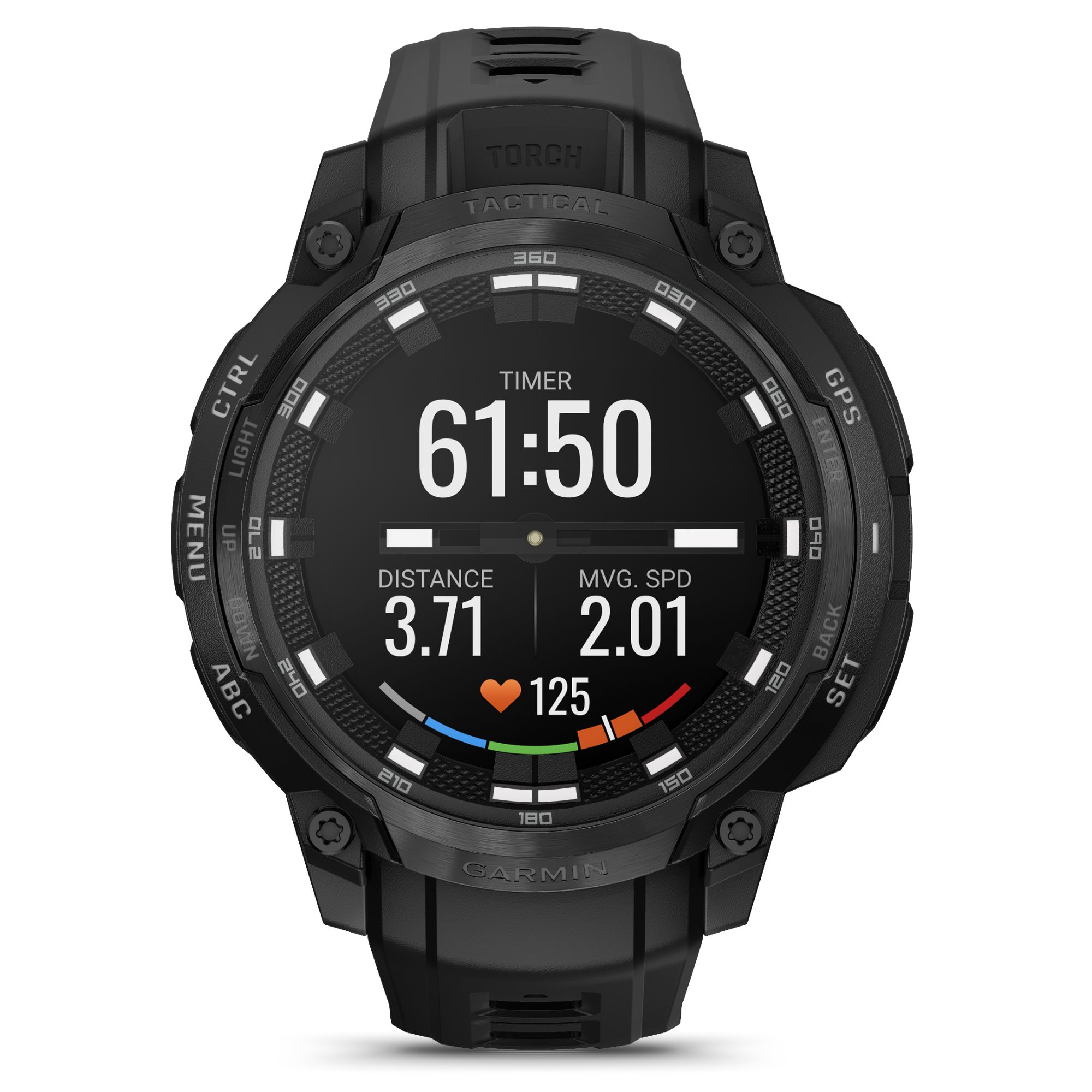 Montre Garmin Instinct Crossover AMOLED Tactical Edition bracelet noir 47 mm