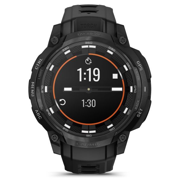 Montre Garmin Instinct Crossover AMOLED Tactical Edition bracelet noir 47 mm