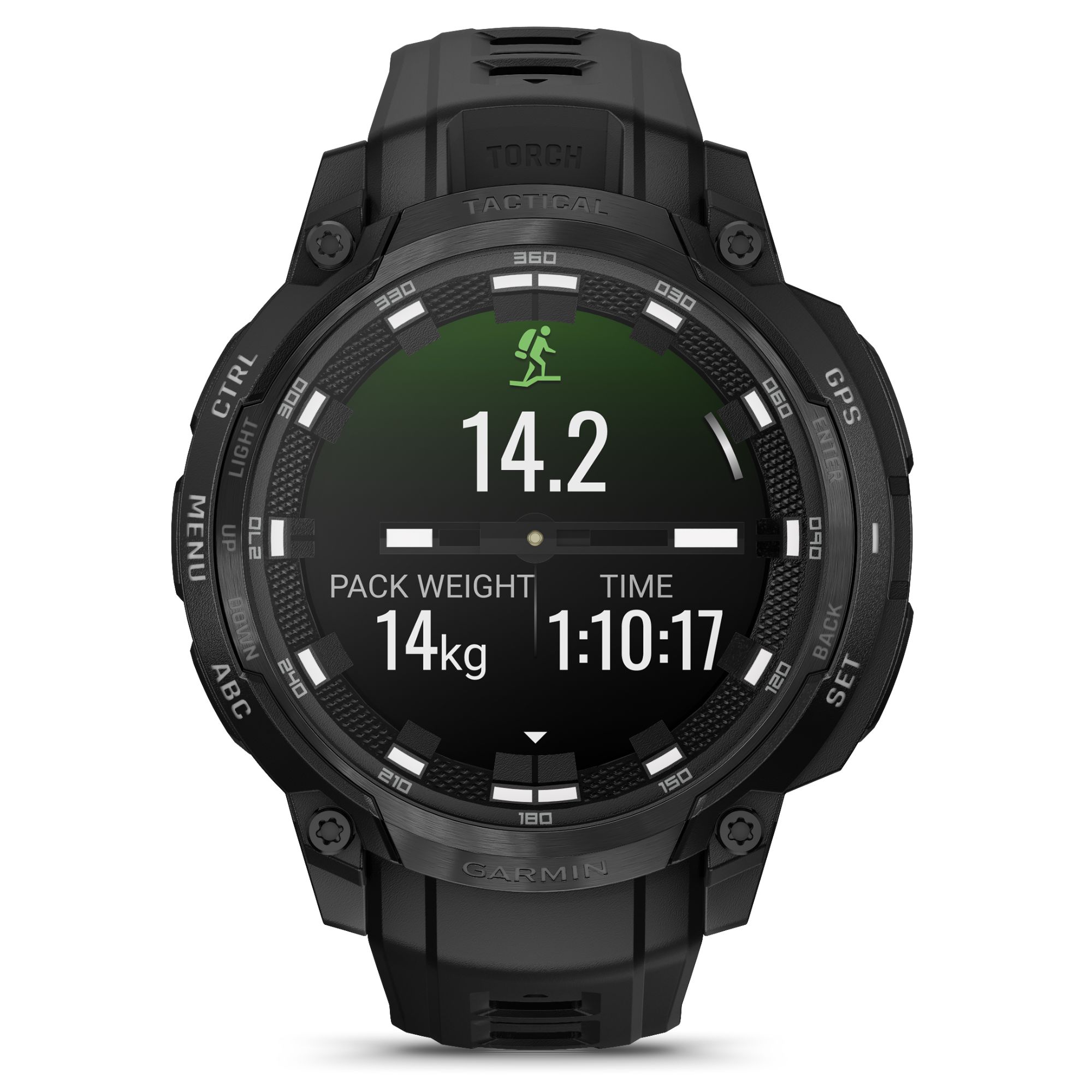 Montre Garmin Instinct Crossover AMOLED Tactical Edition bracelet noir 47 mm