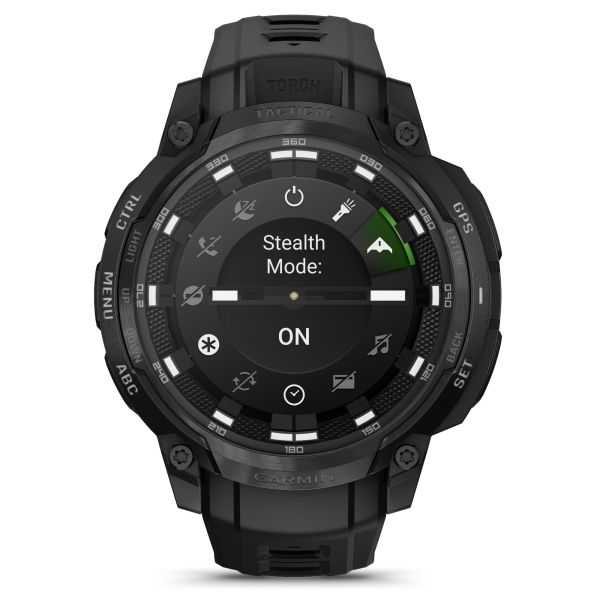 Montre Garmin Instinct Crossover AMOLED Tactical Edition bracelet noir 47 mm