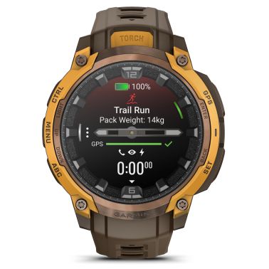 Montre Garmin Instinct Crossover AMOLED bracelet bronze et orange 47 mm