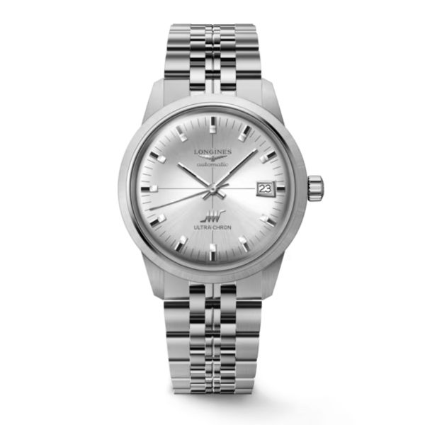 Montre Longines Ultra-Chron Classic automatique cadran argenté bracelet acier 37 mm