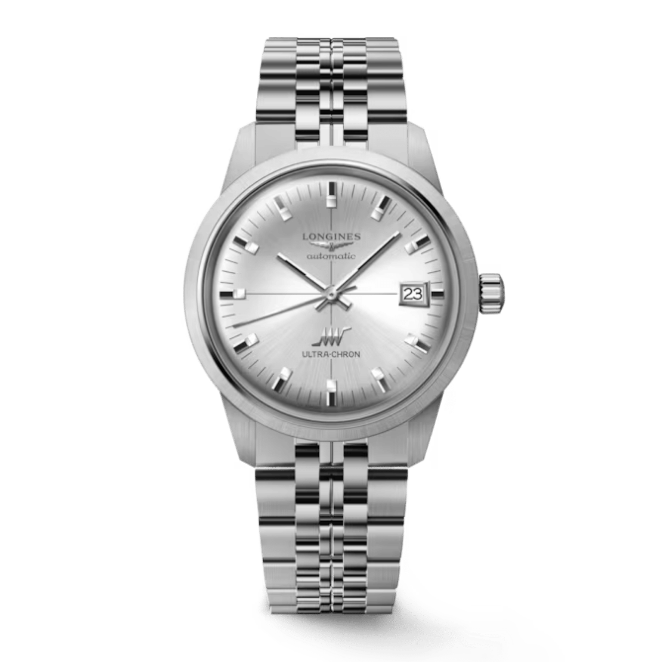 Longines Ultra-Chron Classic automatic silver dial steel bracelet 37 mm