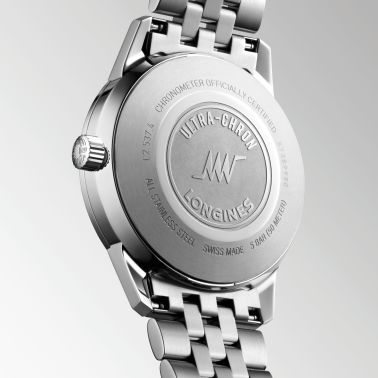 Montre Longines Ultra-Chron Classic automatique cadran argenté bracelet acier 37 mm