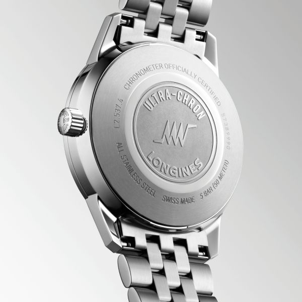 Longines Ultra-Chron Classic automatic silver dial steel bracelet 37 mm
