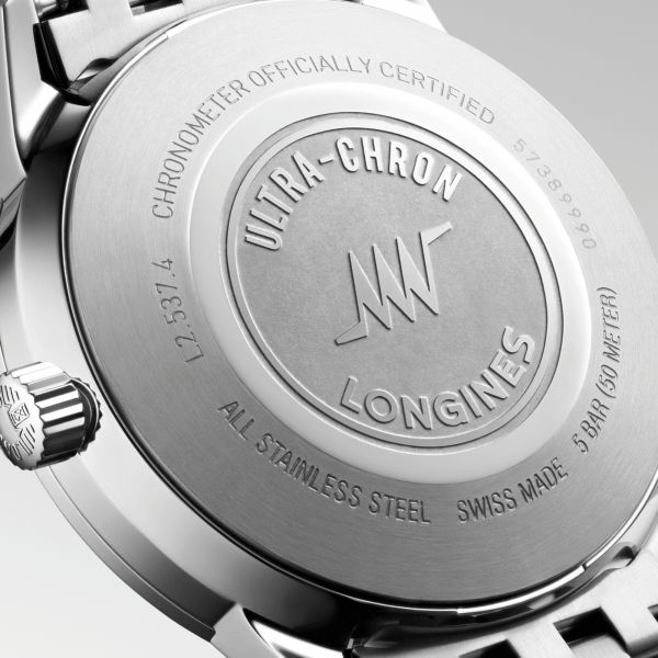 Montre Longines Ultra-Chron Classic automatique cadran argenté bracelet acier 37 mm