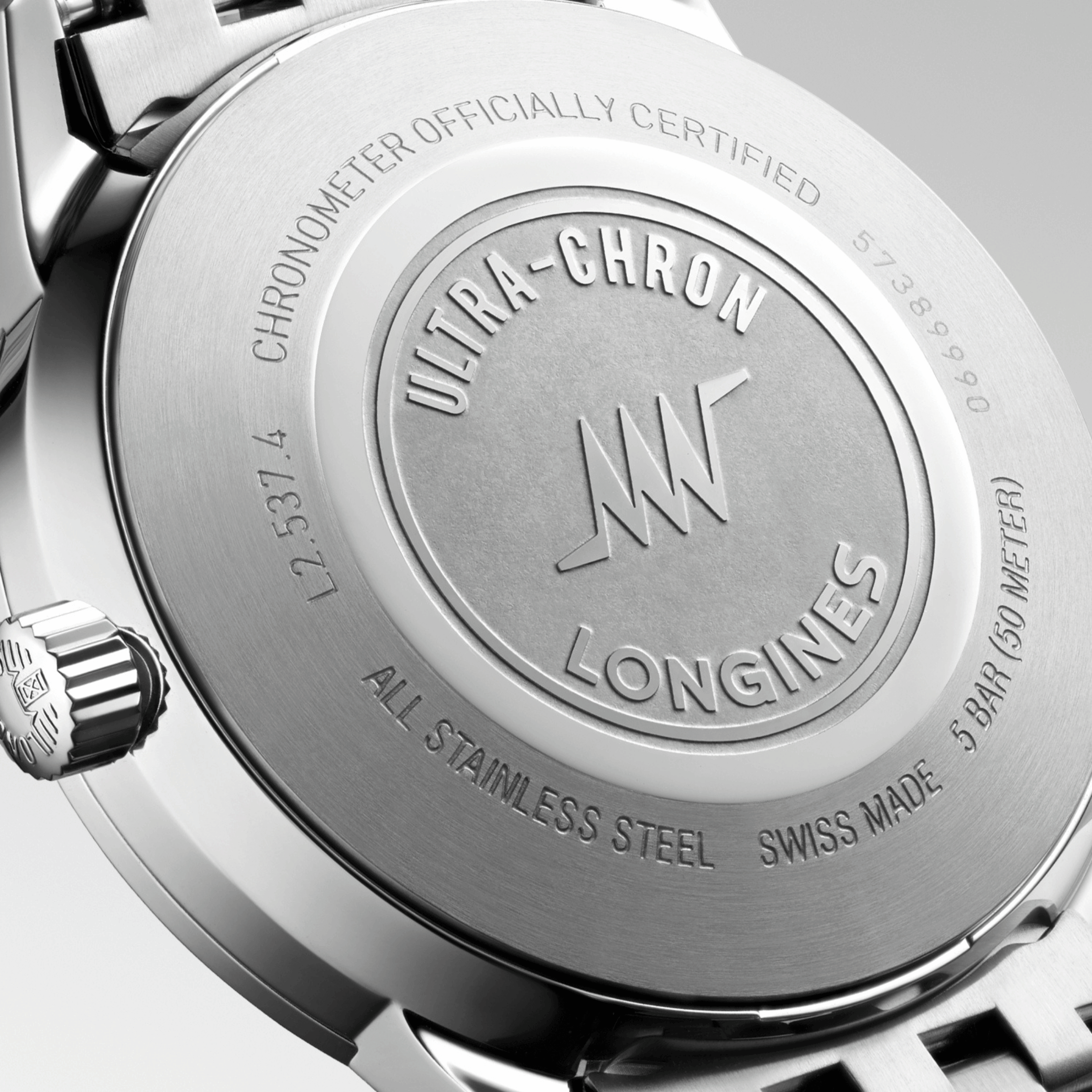 Montre Longines Ultra-Chron Classic automatique cadran argenté bracelet acier 37 mm