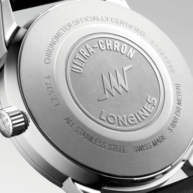 Longines Ultra-Chron Classic automatic silver dial leather strap 37 mm