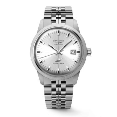 Montre Longines Ultra-Chron Classic automatique cadran argenté bracelet acier 40 mm
