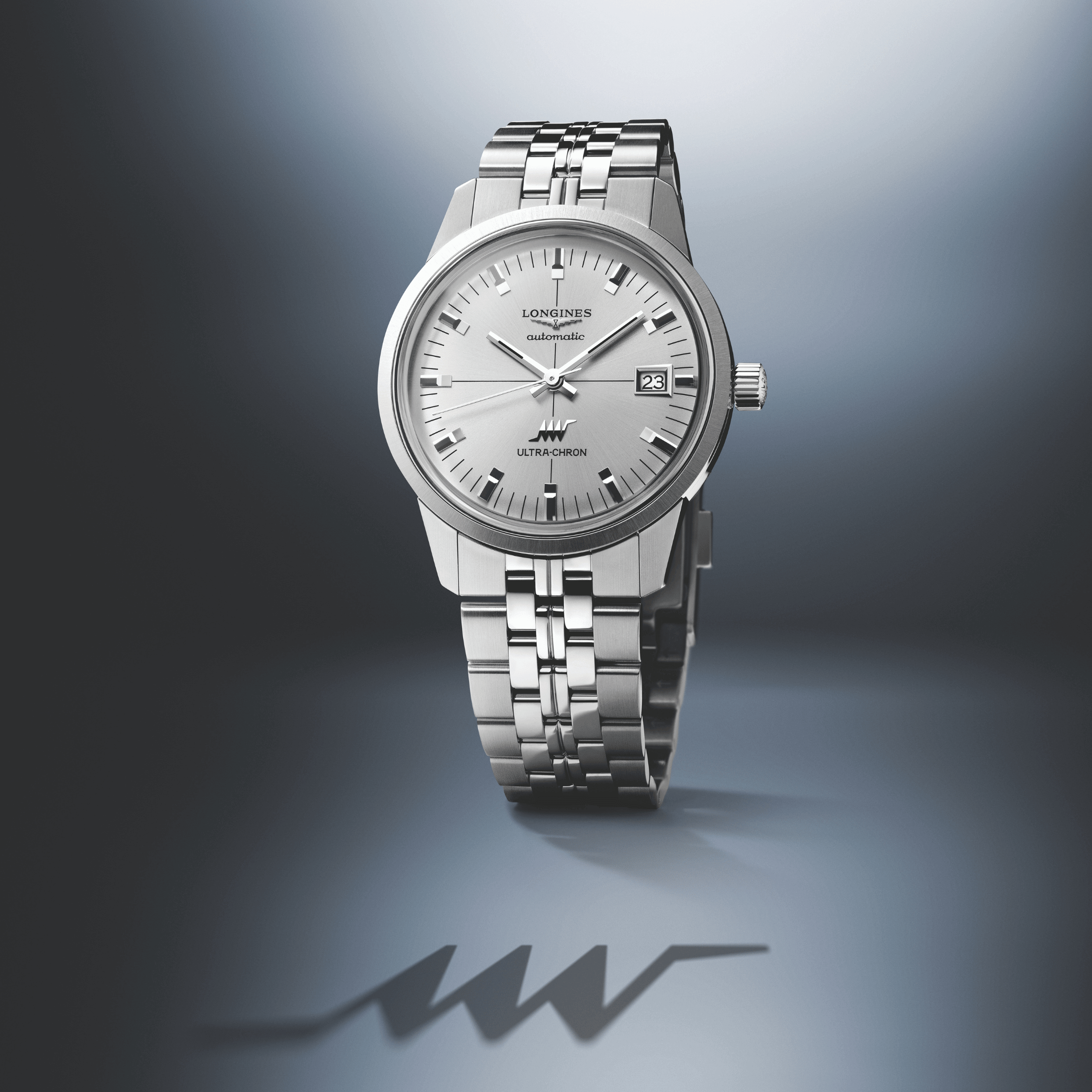 Longines Ultra-Chron Classic automatic silver dial steel bracelet 40 mm
