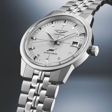 Longines Ultra-Chron Classic automatic silver dial steel bracelet 40 mm