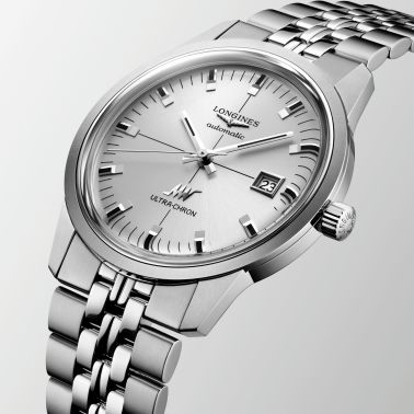 Longines Ultra-Chron Classic automatic silver dial steel bracelet 40 mm