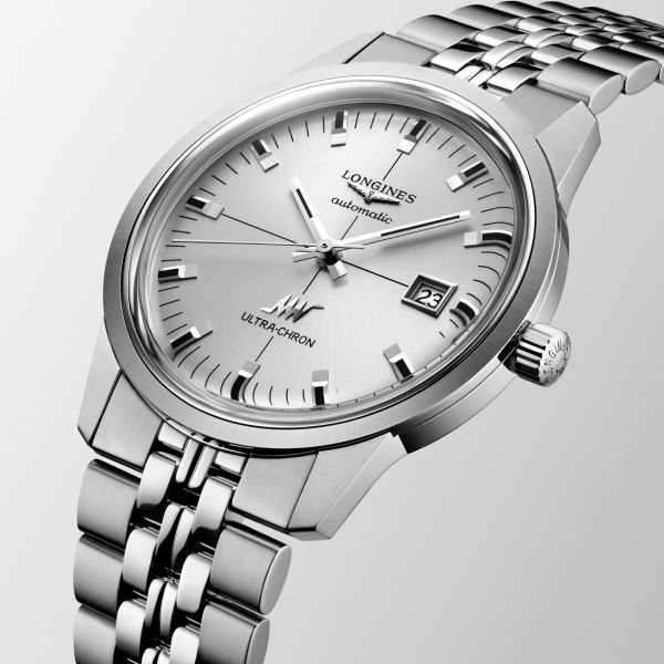 Longines Ultra-Chron Classic automatic silver dial steel bracelet 40 mm