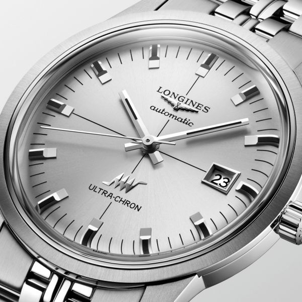 Longines Ultra-Chron Classic automatic silver dial steel bracelet 40 mm
